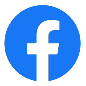 The Facebook logo is a blue circle with a white f in the centre resting at the bottom of the circle.