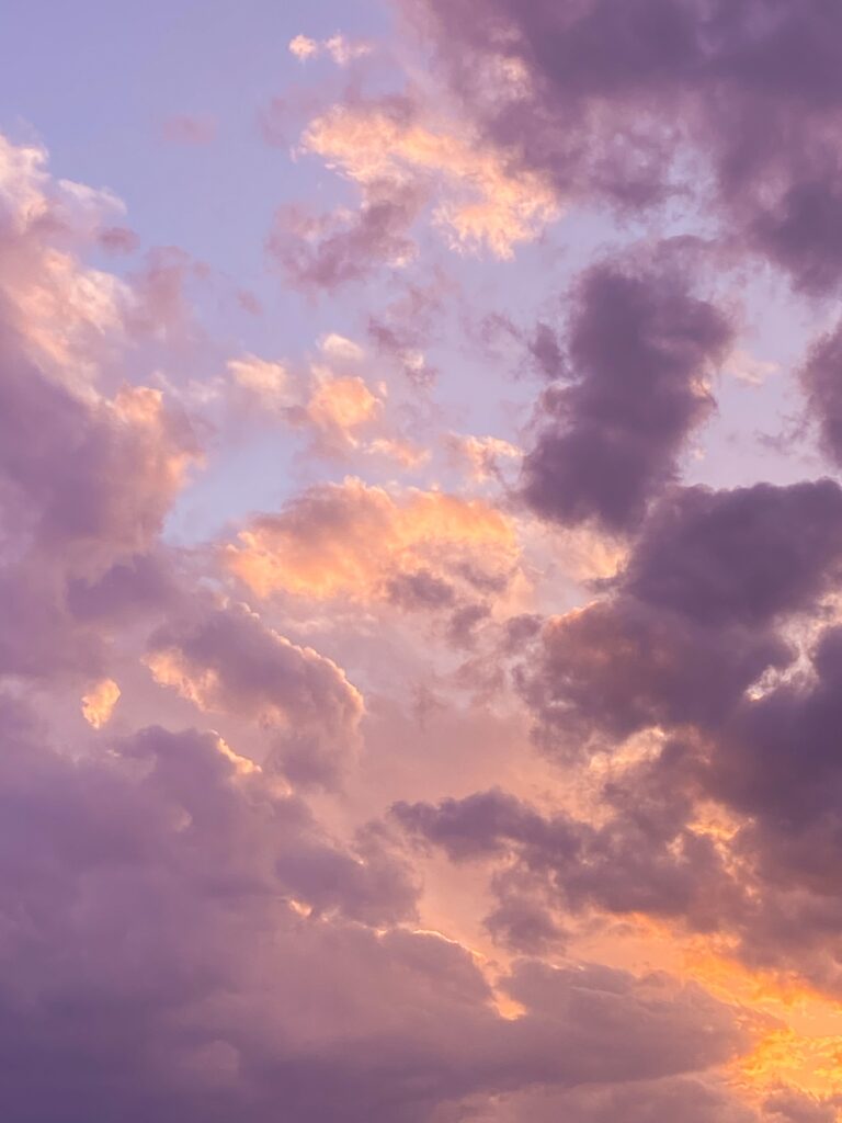 pink skyline and clouds